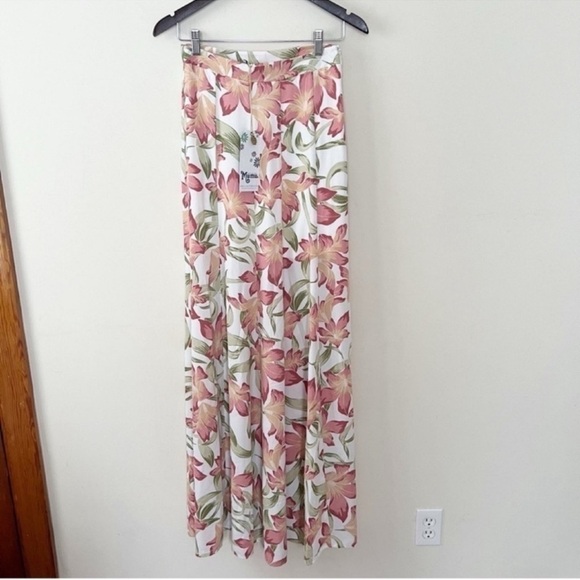 Show Me Your Mumu Lily Lady Maxi Skirt White/pink Floral Print Size Small NEW - Picture 1 of 10